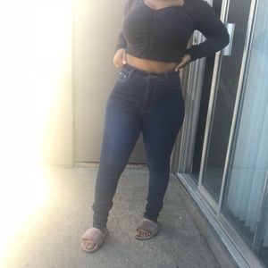 High waisted Denim jeans